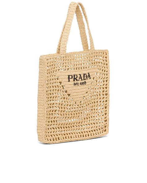 prada basket bag white|Prada raffia tote bag.